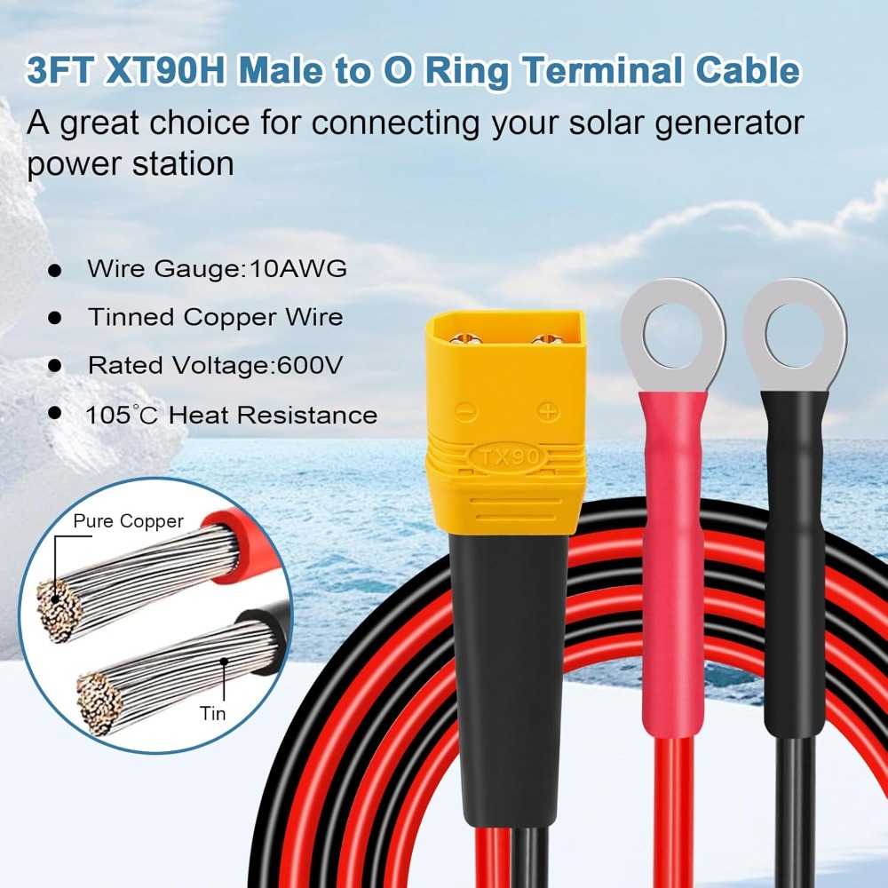 Drone Rc Cable - XT90 إلى O كابل طرفي حلقي