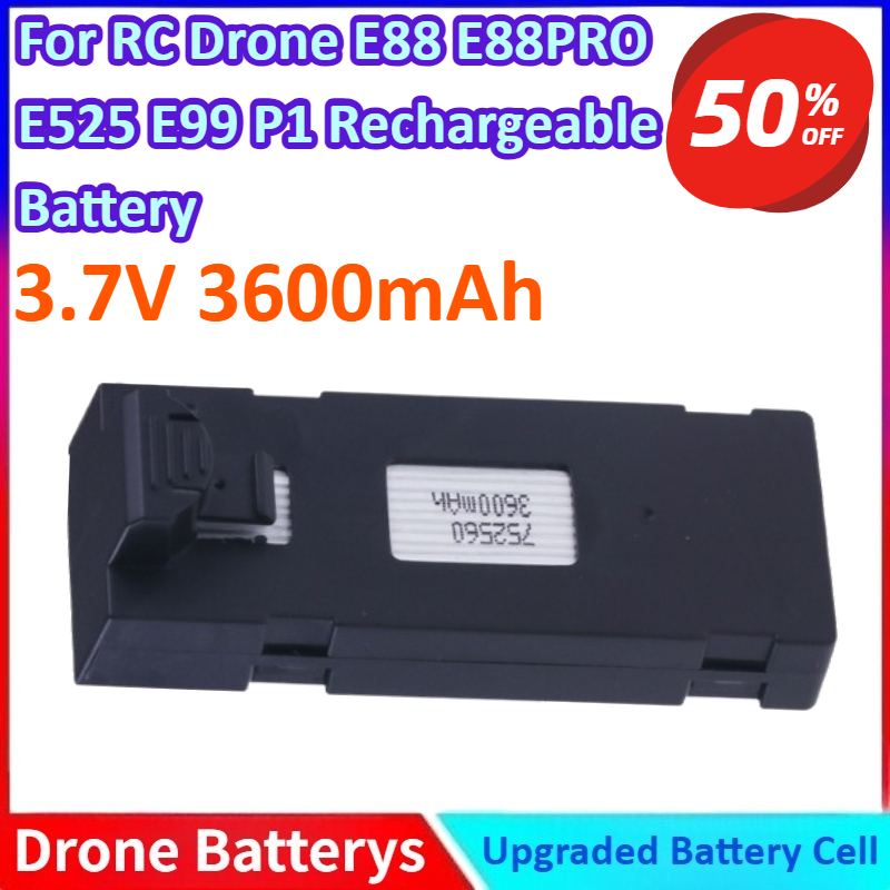 Drone E88 Rc Quadcopter - 3.7 فولت 3600 مللي أمبير بطارية