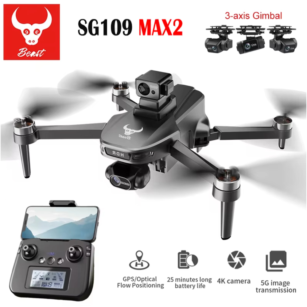Drone Rc Gps - SG109 MAX2 المهنية FPV 8K كاميرا