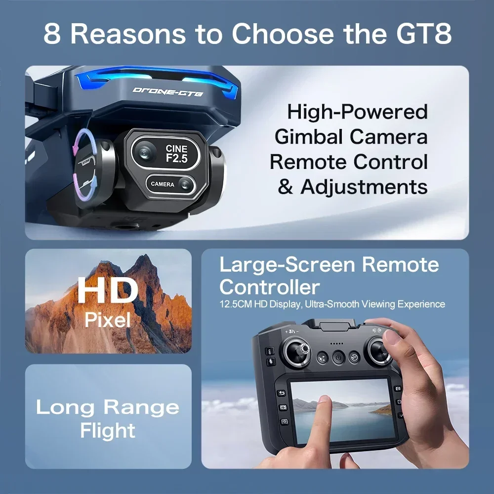 الطائرة بدون طيار 4K HD GT8 كا - مراجعة Drone Gt8 Rc وسعره