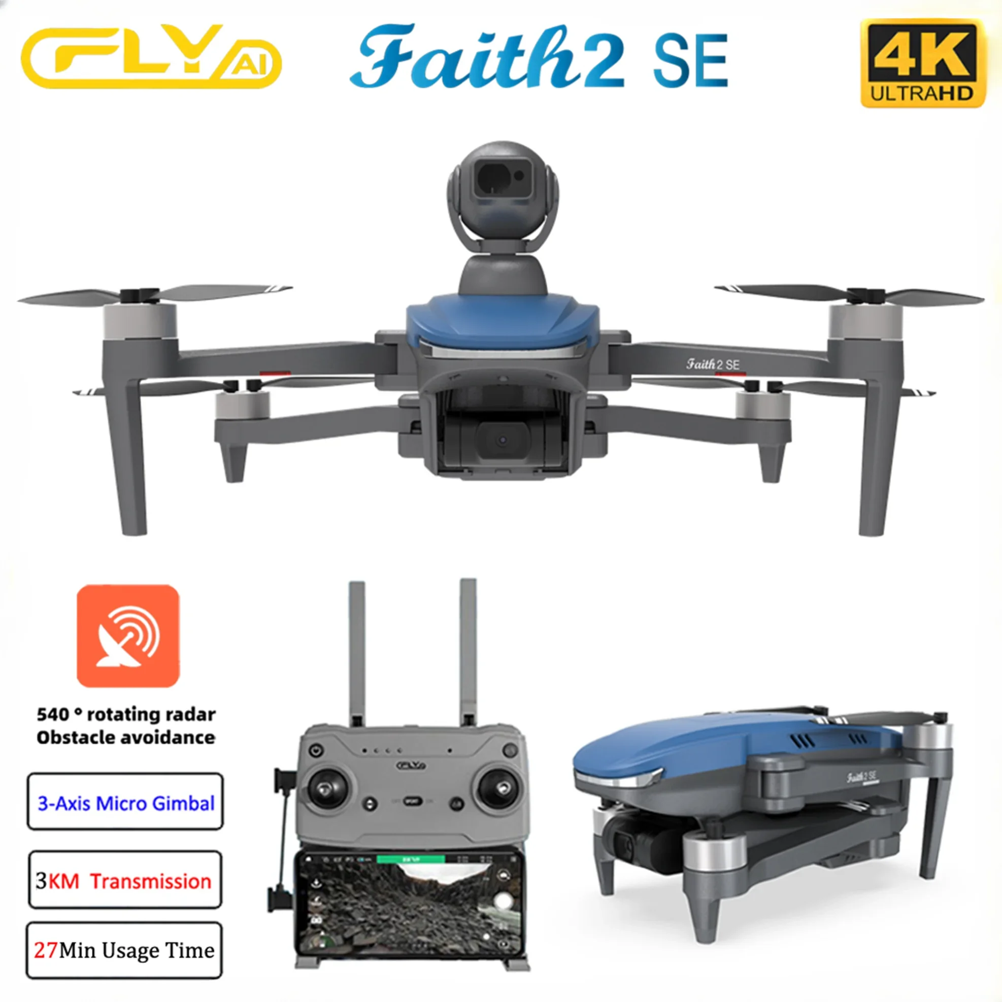 الإيمان 2 SE مع 540 °   تجنب ا - مراجعة Drone F22 Rc وسعره