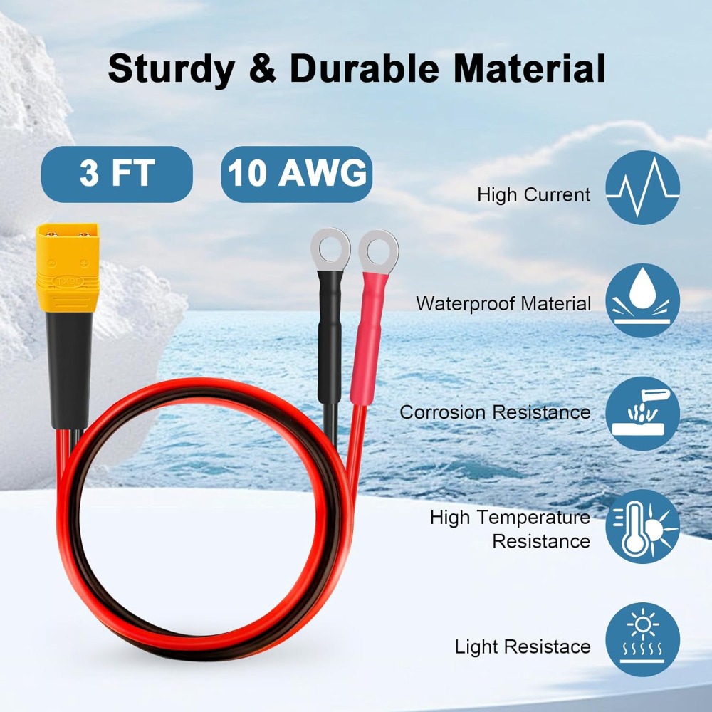 XT90 إلى O كابل طرفي حلقي 10AW - مراجعة Drone Rc Cable وسعره